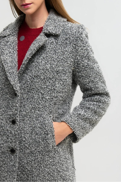 FIBES ΓΥΝΑΙΚΕΙΟ ΗΜΙΠΑΛΤΟ ΜΠΟΥΚΛΕ ΜΕ ΠΕΤΟ ΓΚΡΙ 01-6152