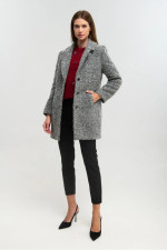 FIBES ΓΥΝΑΙΚΕΙΟ ΗΜΙΠΑΛΤΟ ΜΠΟΥΚΛΕ ΜΕ ΠΕΤΟ ΓΚΡΙ 01-6152