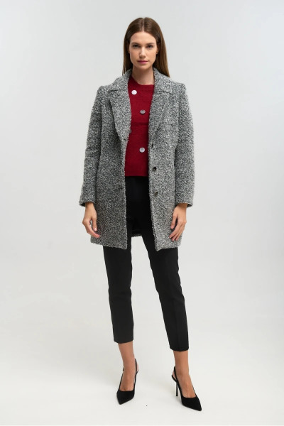 FIBES ΓΥΝΑΙΚΕΙΟ ΗΜΙΠΑΛΤΟ ΜΠΟΥΚΛΕ ΜΕ ΠΕΤΟ ΓΚΡΙ 01-6152