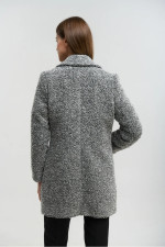 FIBES ΓΥΝΑΙΚΕΙΟ ΗΜΙΠΑΛΤΟ ΜΠΟΥΚΛΕ ΜΕ ΠΕΤΟ ΓΚΡΙ 01-6152