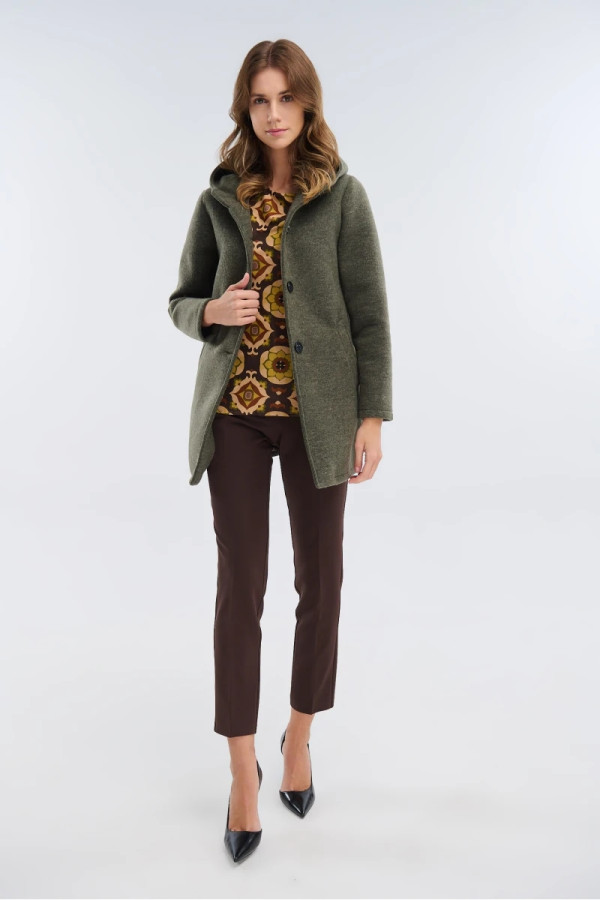 FIBES ΓΥΝΑΙΚΕΙΟ ΗΜΙΠΑΛΤΟ ΜΕ ΚΟΥΚΟΥΛΑ ΧΑΚΙ 01-6142 FIBES ΓΥΝΑΙΚΕΙΟ ΗΜΙΠΑΛΤΟ ΜΕ ΚΟΥΚΟΥΛΑ ΧΑΚΙ 01-6142