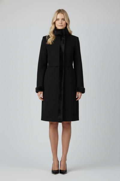 VAGIAS ΓΥΝΑΙΚΕΙΟ ΠΑΛΤΟ ΜΕ ΜΑΟ ΓΙΑΚΑ ΚΑΙ ΛΕΠΤΟΜΕΡΕΙΕΣ ΟΙΚΟΛΟΓΙΚΗΣ ΓΟΥΝΑΣ ΜΑΥΡΟ 5880-50