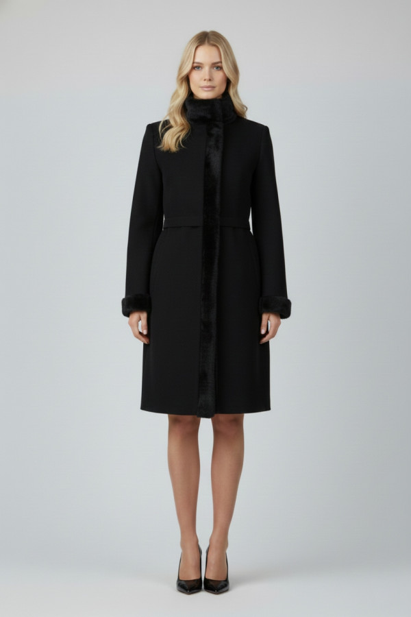 VAGIAS ΓΥΝΑΙΚΕΙΟ ΠΑΛΤΟ ΜΕ ΜΑΟ ΓΙΑΚΑ ΚΑΙ ΛΕΠΤΟΜΕΡΕΙΕΣ ΟΙΚΟΛΟΓΙΚΗΣ ΓΟΥΝΑΣ ΜΑΥΡΟ 5880-50