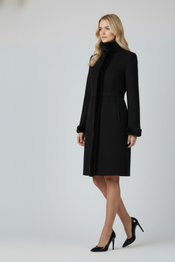 VAGIAS ΓΥΝΑΙΚΕΙΟ ΠΑΛΤΟ ΜΕ ΜΑΟ ΓΙΑΚΑ ΚΑΙ ΛΕΠΤΟΜΕΡΕΙΕΣ ΟΙΚΟΛΟΓΙΚΗΣ ΓΟΥΝΑΣ ΜΑΥΡΟ 5880-50