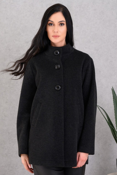 DERPOULI ΓΥΝΑΙΚΕΙΟ ΗΜΙΠΑΛΤΟ ΒΕΛΟΥΡ ΜΕ ΜΑΟ ΓΙΑΚΑ ΚΑΙ ΚΟΥΜΠΙΑ ΜΑΥΡΟ 1.25.39-50781