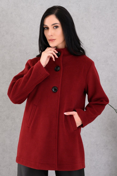 DERPOULI ΓΥΝΑΙΚΕΙΟ ΗΜΙΠΑΛΤΟ ΒΕΛΟΥΡ ΜΕ ΜΑΟ ΓΙΑΚΑ ΚΑΙ ΚΟΥΜΠΙΑ WINE 1.25.39-50781