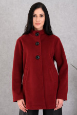 DERPOULI ΓΥΝΑΙΚΕΙΟ ΗΜΙΠΑΛΤΟ ΒΕΛΟΥΡ ΜΕ ΜΑΟ ΓΙΑΚΑ ΚΑΙ ΚΟΥΜΠΙΑ WINE 1.25.39-50781