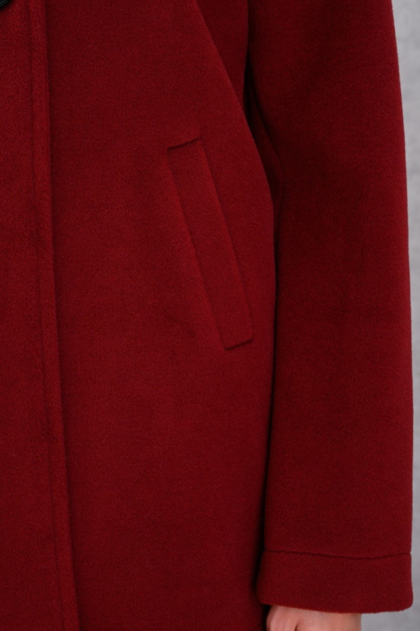 DERPOULI ΓΥΝΑΙΚΕΙΟ ΗΜΙΠΑΛΤΟ ΒΕΛΟΥΡ ΜΕ ΜΑΟ ΓΙΑΚΑ ΚΑΙ ΚΟΥΜΠΙΑ WINE 1.25.39-50781