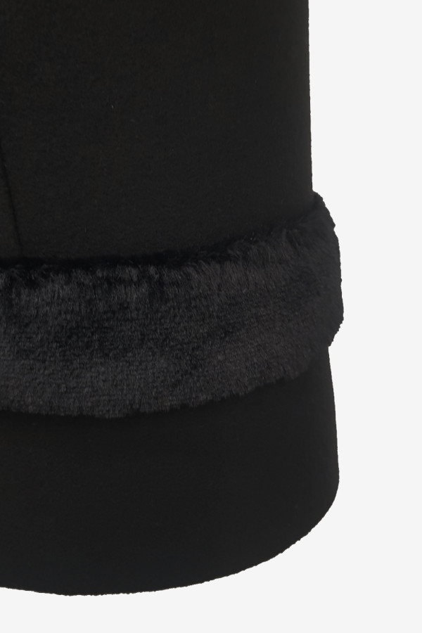 VAGIAS ΓΥΝΑΙΚΕΙΟ ΗΜΙΠΑΛΤΟ VELOUR ΜΕ ΓΟΥΝΑ ΜΑΥΡΟ 4815-99