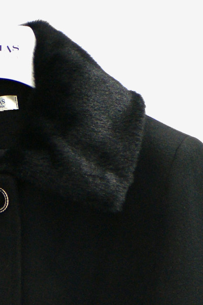 VAGIAS ΓΥΝΑΙΚΕΙΟ ΗΜΙΠΑΛΤΟ VELOUR ΜΕ ΓΟΥΝΑ ΜΑΥΡΟ 4815-99