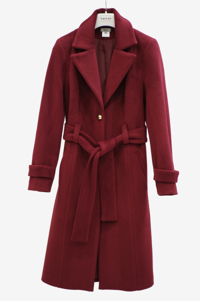 VAGIAS ΓΥΝΑΙΚΕΙΟ ΠΑΛΤΟ ΜΕ ΖΩΝΗ ΠΕΤΟ ΓΙΑΚΑ BURGUNDY 4840-100