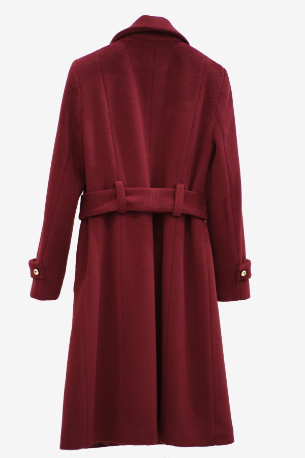 VAGIAS ΓΥΝΑΙΚΕΙΟ ΠΑΛΤΟ ΜΕ ΖΩΝΗ ΠΕΤΟ ΓΙΑΚΑ BURGUNDY 4840-100