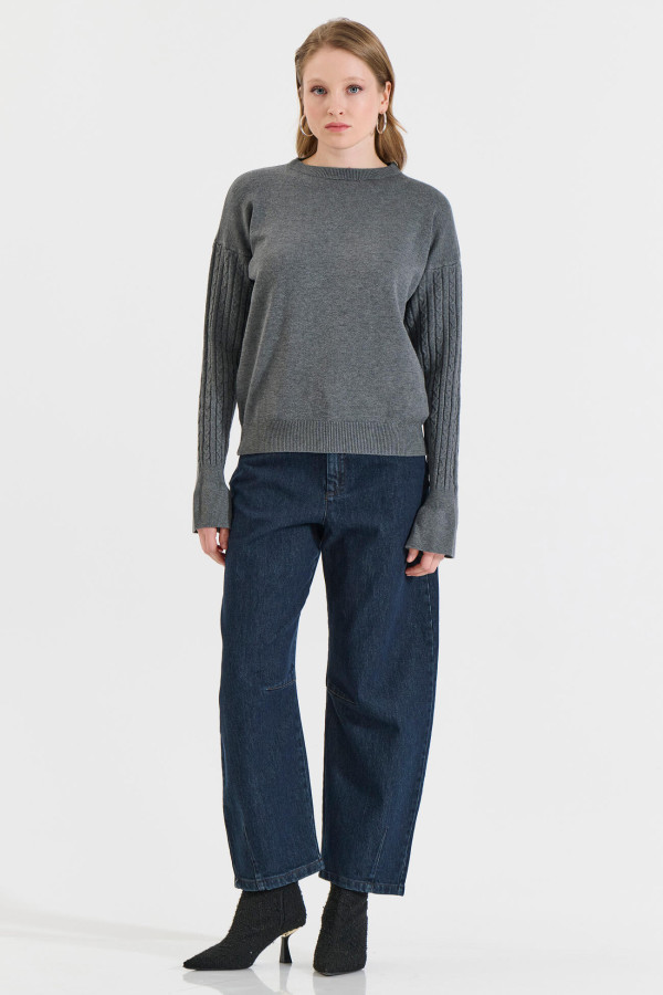 BILL COST ΓΥΝΑΙΚΕΙΟ ΠΛΕΚΤΟ ΠΟΥΛΟΒΕΡ ΜΕ ΠΛΕΞΟΥΔΕΣ ΓΚΡΙ 20-131386-0 BILL COST ΓΥΝΑΙΚΕΙΟ ΠΛΕΚΤΟ ΠΟΥΛΟΒΕΡ ΜΕ ΠΛΕΞΟΥΔΕΣ ΓΚΡΙ 20-131386-0