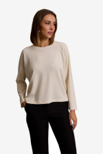 ENZZO ΓΥΝΑΙΚΕΙΑ ΜΠΛΟΥΖΑ ΣΕ ΠΛΕΞΗ LOOSE FIT BETTIE ΒΑΝΙΛΙΑ 252282