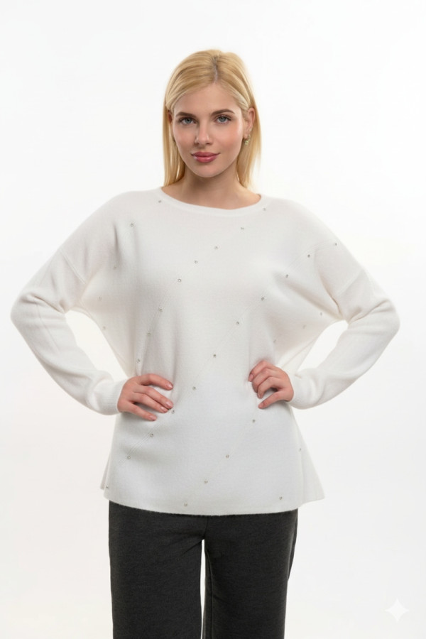 FIBES ΓΥΝΑΙΚΕΙΑ ΠΛΕΚΤΗ ΜΠΛΟΥΖΑ ΜΕ ΣΤΡΑΣ ΛΕΥΚΟ 03-7309 FIBES ΓΥΝΑΙΚΕΙΑ ΠΛΕΚΤΗ ΜΠΛΟΥΖΑ ΜΕ ΣΤΡΑΣ ΛΕΥΚΟ 03-7309