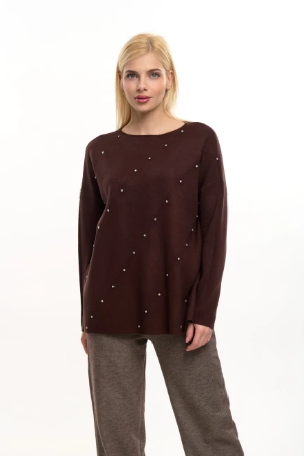 FIBES ΓΥΝΑΙΚΕΙΑ ΠΛΕΚΤΗ ΜΠΛΟΥΖΑ ΜΕ ΣΤΡΑΣ ΚΑΦΕ 03-7309 FIBES ΓΥΝΑΙΚΕΙΑ ΠΛΕΚΤΗ ΜΠΛΟΥΖΑ ΜΕ ΣΤΡΑΣ ΚΑΦΕ 03-7309