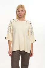 FIBES ΓΥΝΑΙΚΕΙΑ ΜΠΛΟΥΖΑ ΠΛΕΚΤΗ ΜΕ ΣΤΡΑΣ ΚΑΙ ΠΕΡΛΕΣ 3/4 ΜΑΝΙΚΙΑ ΕΚΡΟΥ 03-7307 FIBES ΓΥΝΑΙΚΕΙΑ ΜΠΛΟΥΖΑ ΠΛΕΚΤΗ ΜΕ ΣΤΡΑΣ ΚΑΙ ΠΕΡΛΕΣ 3/4 ΜΑΝΙΚΙΑ ΕΚΡΟΥ 03-7307