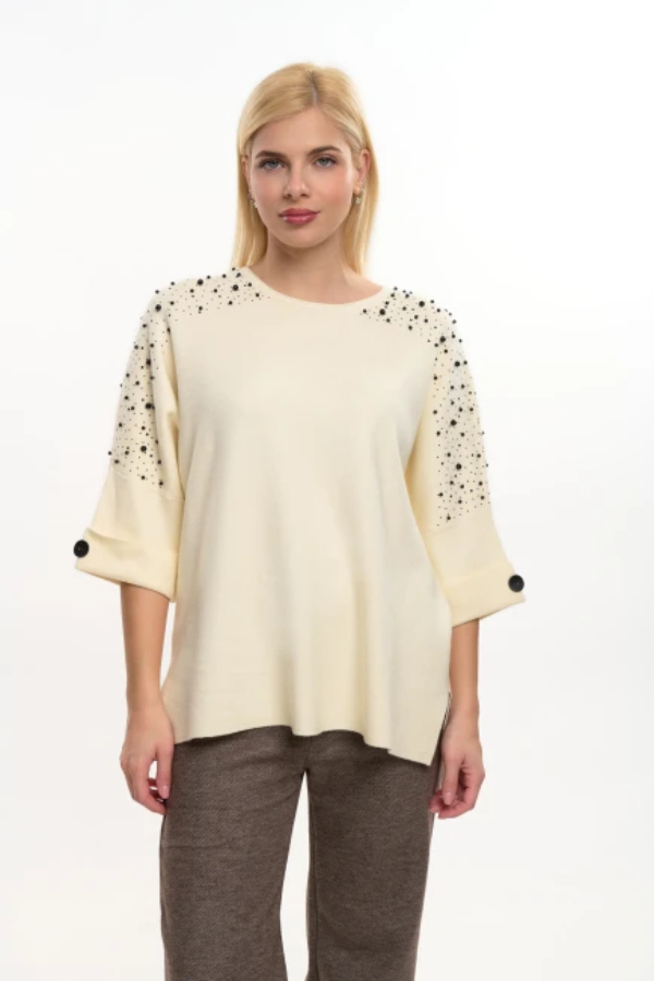 FIBES ΓΥΝΑΙΚΕΙΑ ΜΠΛΟΥΖΑ ΠΛΕΚΤΗ ΜΕ ΣΤΡΑΣ ΚΑΙ ΠΕΡΛΕΣ 3/4 ΜΑΝΙΚΙΑ ΕΚΡΟΥ 03-7307 FIBES ΓΥΝΑΙΚΕΙΑ ΜΠΛΟΥΖΑ ΠΛΕΚΤΗ ΜΕ ΣΤΡΑΣ ΚΑΙ ΠΕΡΛΕΣ 3/4 ΜΑΝΙΚΙΑ ΕΚΡΟΥ 03-7307