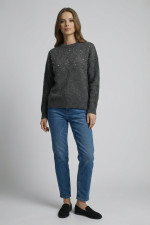 FIBES ΓΥΝΑΙΚΕΙΑ ΠΛΕΚΤΗ ΜΠΛΟΥΖΑ ΜΕ ΣΧΕΔΙΟ ΣΤΡΑΣ ΑΝΘΡΑΚΙ 03-7321