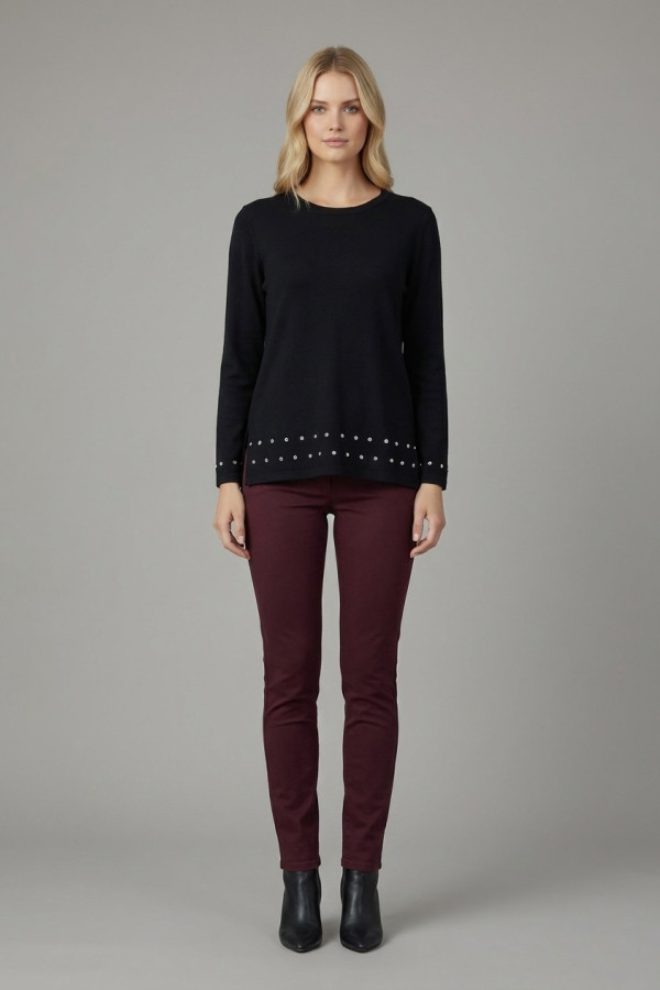 DERPOULI ΓΥΝΑΙΚΕΙΑ ΜΠΛΟΥΖΑ ΣΕ ΛΕΠΤΗ ΠΛΕΞΗ ΜΕ ΣΤΡΑΣ ΜΑΥΡΗ  1.10.39257