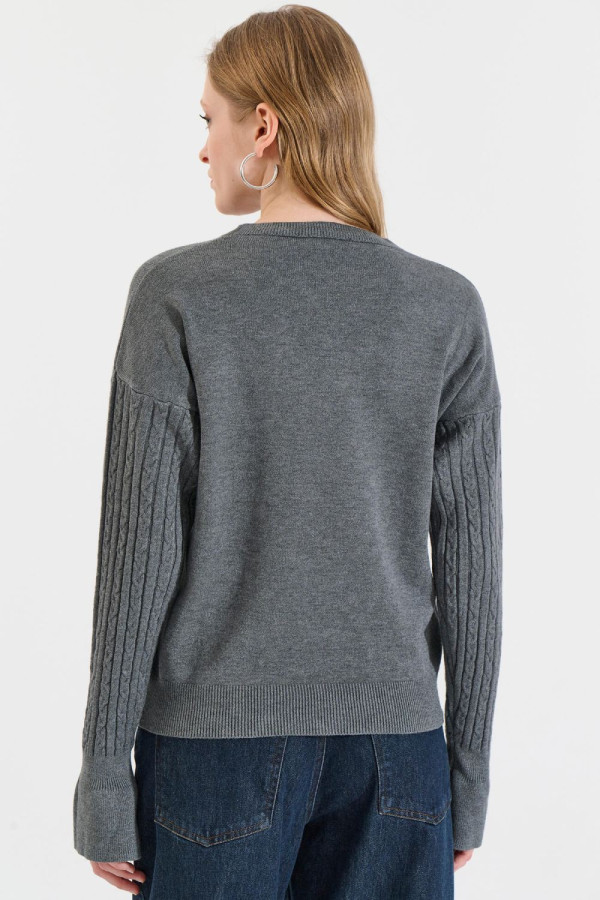 BILL COST ΓΥΝΑΙΚΕΙΟ ΠΛΕΚΤΟ ΠΟΥΛΟΒΕΡ ΜΕ ΠΛΕΞΟΥΔΕΣ ΓΚΡΙ 20-131386-0 BILL COST ΓΥΝΑΙΚΕΙΟ ΠΛΕΚΤΟ ΠΟΥΛΟΒΕΡ ΜΕ ΠΛΕΞΟΥΔΕΣ ΓΚΡΙ 20-131386-0