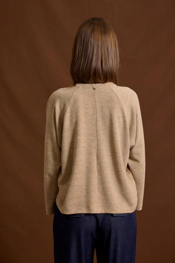 ENZZO ΓΥΝΑΙΚΕΙΑ ΜΠΛΟΥΖΑ ΣΕ ΠΛΕΞΗ LOOSE FIT BETTIE ΜΠΕΖ 252282