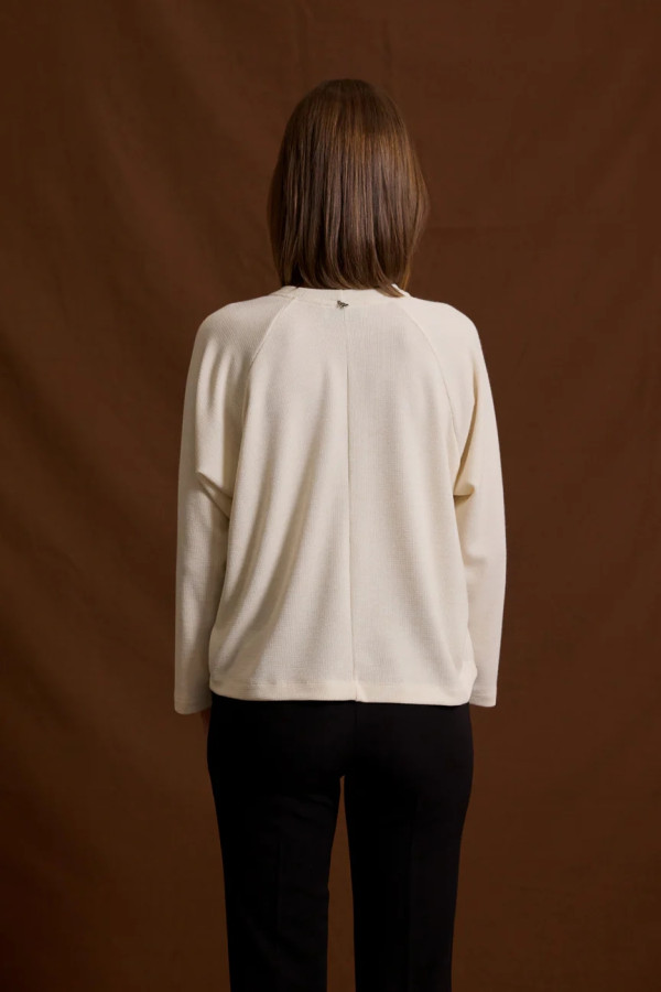 ENZZO ΓΥΝΑΙΚΕΙΑ ΜΠΛΟΥΖΑ ΣΕ ΠΛΕΞΗ LOOSE FIT BETTIE ΒΑΝΙΛΙΑ 252282