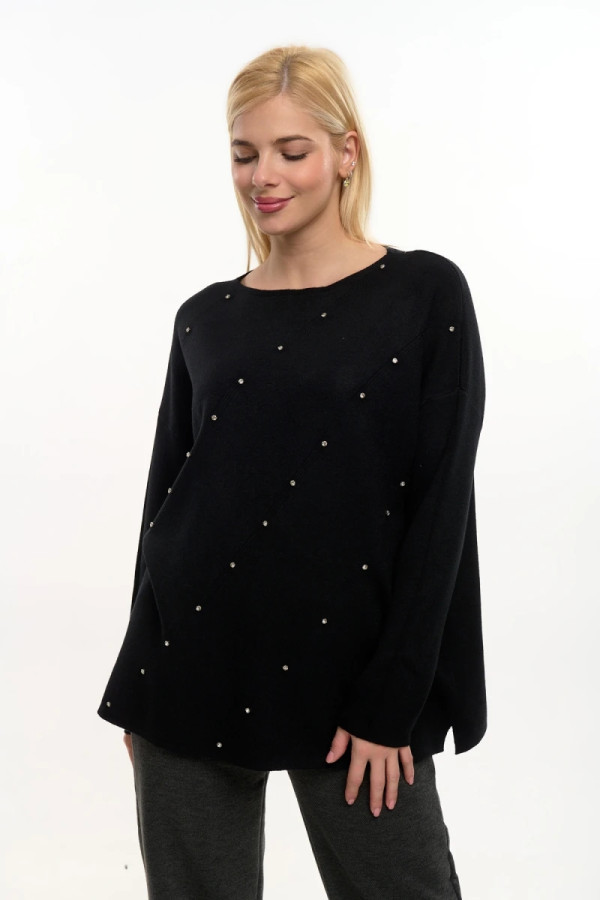 FIBES ΓΥΝΑΙΚΕΙΑ ΠΛΕΚΤΗ ΜΠΛΟΥΖΑ ΜΕ ΣΤΡΑΣ ΜΑΥΡΟ 03-7309 FIBES ΓΥΝΑΙΚΕΙΑ ΠΛΕΚΤΗ ΜΠΛΟΥΖΑ ΜΕ ΣΤΡΑΣ ΜΑΥΡΟ 03-7309