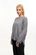 FIBES ΓΥΝΑΙΚΕΙΑ ΜΠΛΟΥΖΑ ΣΕ ΛΕΠΤΗ ΠΛΕΞΗ ΜΕ ΔΙΑΚΟΣΜΗΤΙΚΕΣ ΠΕΡΛΕΣ ΓΚΡΙ 03-7306