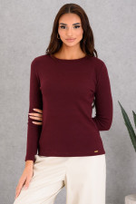 DERPOULI ΓΥΝΑΙΚΕΙΑ ΜΠΛΟΥΖΑ ΣΕ ΛΕΠΤΗ ΠΛΕΞΗ ΡΙΜΠ ΜΟΝΟΧΡΩΜΗ ΜΠΟΡΝΤΟ 1.10.27493