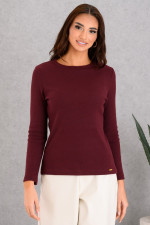 DERPOULI ΓΥΝΑΙΚΕΙΑ ΜΠΛΟΥΖΑ ΣΕ ΛΕΠΤΗ ΠΛΕΞΗ ΡΙΜΠ ΜΟΝΟΧΡΩΜΗ ΜΠΟΡΝΤΟ 1.10.27493