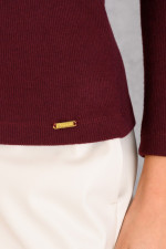 DERPOULI ΓΥΝΑΙΚΕΙΑ ΜΠΛΟΥΖΑ ΣΕ ΛΕΠΤΗ ΠΛΕΞΗ ΡΙΜΠ ΜΟΝΟΧΡΩΜΗ ΜΠΟΡΝΤΟ 1.10.27493