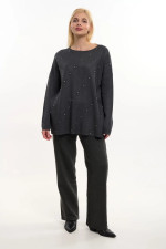 FIBES ΓΥΝΑΙΚΕΙΑ ΠΛΕΚΤΗ ΜΠΛΟΥΖΑ ΜΕ ΣΤΡΑΣ ΓΚΡΙ 03-7309 FIBES ΓΥΝΑΙΚΕΙΑ ΠΛΕΚΤΗ ΜΠΛΟΥΖΑ ΜΕ ΣΤΡΑΣ ΓΚΡΙ 03-7309