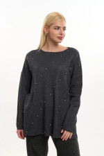 FIBES ΓΥΝΑΙΚΕΙΑ ΠΛΕΚΤΗ ΜΠΛΟΥΖΑ ΜΕ ΣΤΡΑΣ ΓΚΡΙ 03-7309 FIBES ΓΥΝΑΙΚΕΙΑ ΠΛΕΚΤΗ ΜΠΛΟΥΖΑ ΜΕ ΣΤΡΑΣ ΓΚΡΙ 03-7309