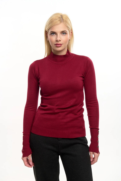 FIBES ΓΥΝΑΙΚΕΙΑ ΜΠΛΟΥΖΑ ΠΛΕΚΤΗ ΜΟΝΟΧΡΩΜΗ ΛΟΥΠΕΤΟ ΜΕ ΚΟΥΜΠΙΑ ΜΠΟΡΝΤΟ 03-7304