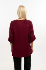 FIBES ΓΥΝΑΙΚΕΙΑ ΜΠΛΟΥΖΑ ΠΛΕΚΤΗ ΜΕ ΣΤΡΑΣ ΚΑΙ ΠΕΡΛΕΣ 3/4 ΜΑΝΙΚΙΑ BURGUNDY 03-7307 FIBES ΓΥΝΑΙΚΕΙΑ ΜΠΛΟΥΖΑ ΠΛΕΚΤΗ ΜΕ ΣΤΡΑΣ ΚΑΙ ΠΕΡΛΕΣ 3/4 ΜΑΝΙΚΙΑ BURGUNDY 03-7307