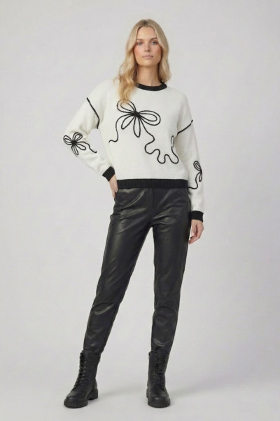 FIBES ΓΥΝΑΙΚΕΙΟ ΠΛΕΚΤΟ ΜΕ ΑΝΑΓΛΥΦΟ ΣΧΕΔΙΟ ΛΕΥΚΟ 03-7320