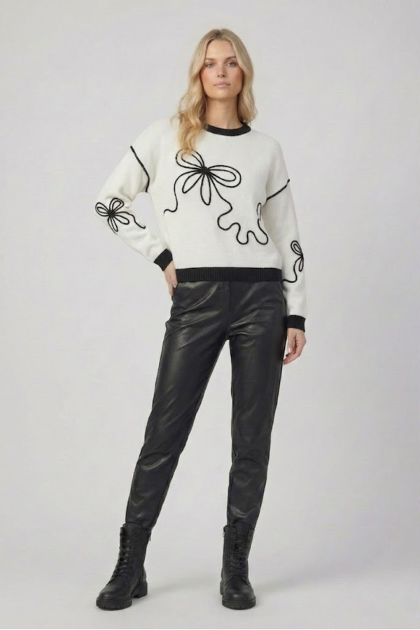 FIBES ΓΥΝΑΙΚΕΙΟ ΠΛΕΚΤΟ ΜΕ ΑΝΑΓΛΥΦΟ ΣΧΕΔΙΟ ΛΕΥΚΟ 03-7320