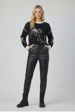 FIBES ΓΥΝΑΙΚΕΙΟ ΠΛΕΚΤΟ ΜΕ ΑΝΑΓΛΥΦΟ ΣΧΕΔΙΟ ΜΑΥΡΟ 03-7320