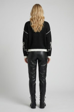 FIBES ΓΥΝΑΙΚΕΙΟ ΠΛΕΚΤΟ ΜΕ ΑΝΑΓΛΥΦΟ ΣΧΕΔΙΟ ΜΑΥΡΟ 03-7320