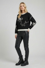 FIBES ΓΥΝΑΙΚΕΙΟ ΠΛΕΚΤΟ ΜΕ ΑΝΑΓΛΥΦΟ ΣΧΕΔΙΟ ΜΑΥΡΟ 03-7320