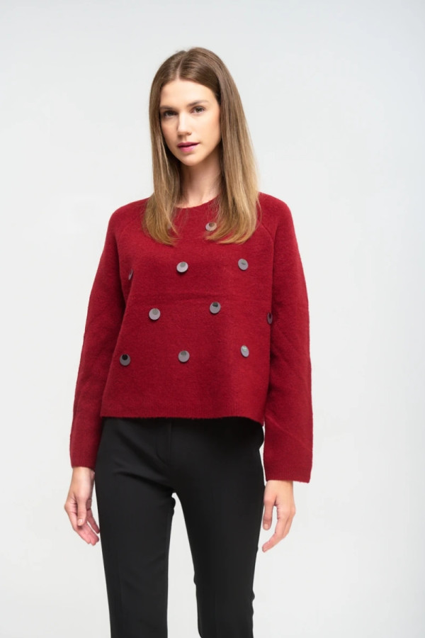 FIBES ΓΥΝΑΙΚΕΙΟ ΚΟΝΤΟ ΠΛΕΚΤΟ ΜΕ ΔΙΑΚΟΣΜΗΤΙΚΑ ΜΠΟΡΝΤΟ 03-7305