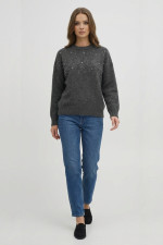 FIBES ΓΥΝΑΙΚΕΙΑ ΠΛΕΚΤΗ ΜΠΛΟΥΖΑ ΜΕ ΣΧΕΔΙΟ ΣΤΡΑΣ ΑΝΘΡΑΚΙ 03-7321