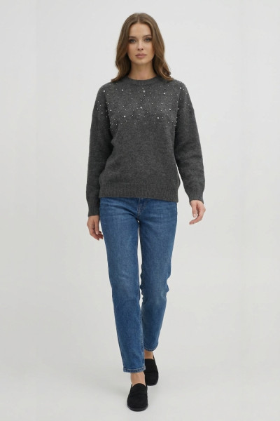 FIBES ΓΥΝΑΙΚΕΙΑ ΠΛΕΚΤΗ ΜΠΛΟΥΖΑ ΜΕ ΣΧΕΔΙΟ ΣΤΡΑΣ ΑΝΘΡΑΚΙ 03-7321