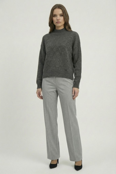 FIBES ΓΥΝΑΙΚΕΙΑ ΠΛΕΚΤΗ ΜΠΛΟΥΖΑ ΛΟΥΠΕΤΟ ΜΕ ΑΝΑΓΛΥΦΟ ΣΧΕΔΙΟ ΑΝΘΡΑΚΙ 03-7322