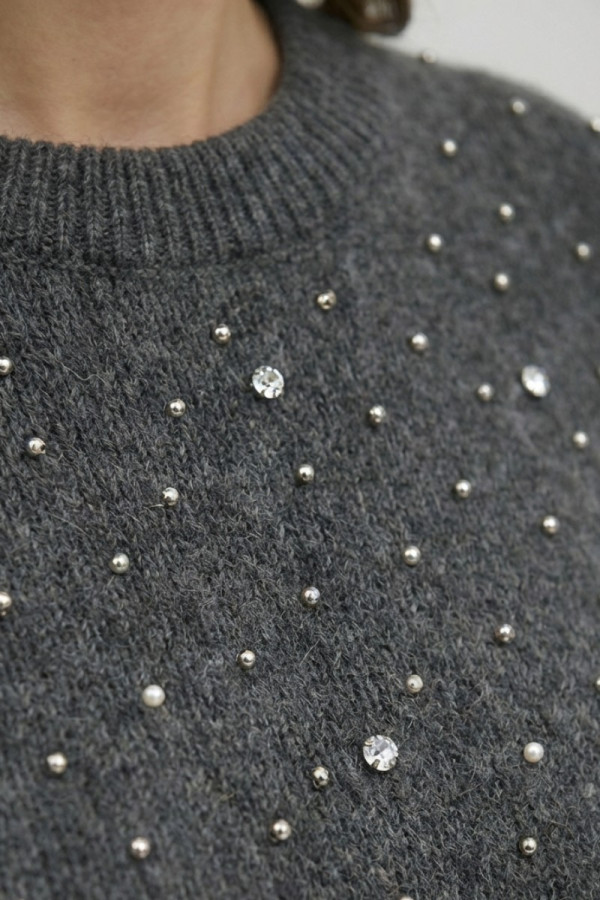 FIBES ΓΥΝΑΙΚΕΙΑ ΠΛΕΚΤΗ ΜΠΛΟΥΖΑ ΜΕ ΣΧΕΔΙΟ ΣΤΡΑΣ ΑΝΘΡΑΚΙ 03-7321