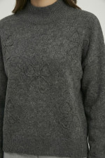 FIBES ΓΥΝΑΙΚΕΙΑ ΠΛΕΚΤΗ ΜΠΛΟΥΖΑ ΛΟΥΠΕΤΟ ΜΕ ΑΝΑΓΛΥΦΟ ΣΧΕΔΙΟ ΑΝΘΡΑΚΙ 03-7322