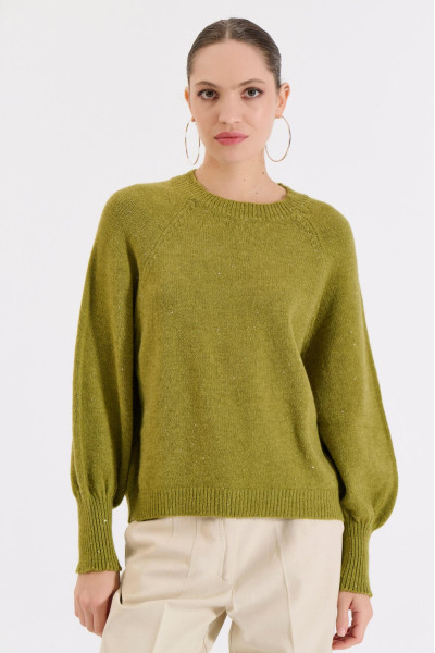 BILL COST ΓΥΝΑΙΚΕΙΑ ΜΠΛΟΥΖΑ  ΣΕ ΠΛΕΞΗ ΜΟΝΟΧΡΩΜΟ ΜΕ ΠΑΓΙΕΤΑ LIME 20-131360-0