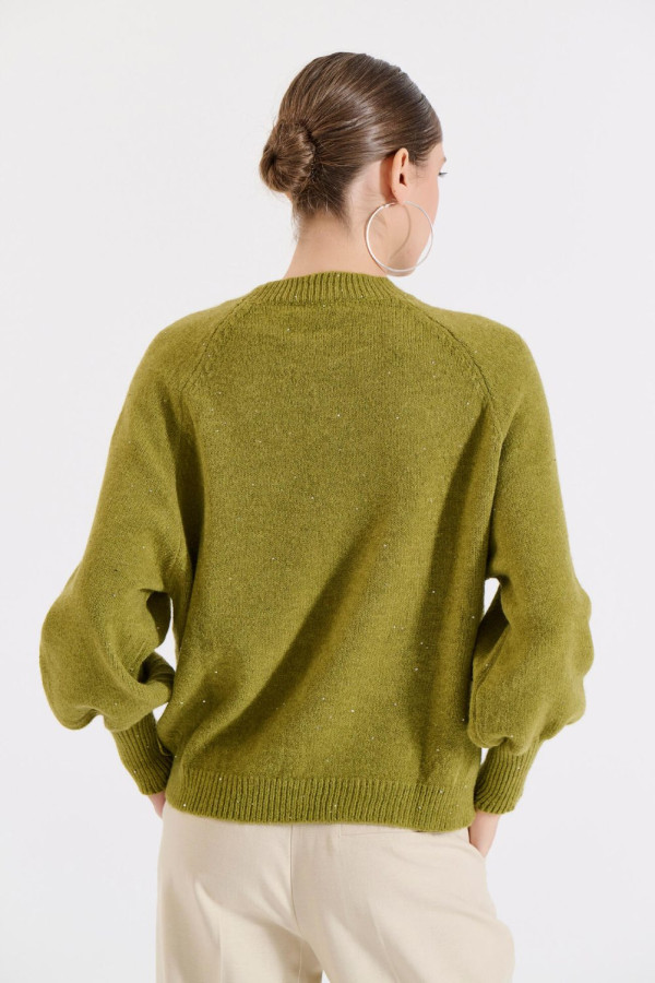 BILL COST ΓΥΝΑΙΚΕΙΑ ΜΠΛΟΥΖΑ  ΣΕ ΠΛΕΞΗ ΜΟΝΟΧΡΩΜΟ ΜΕ ΠΑΓΙΕΤΑ LIME 20-131360-0