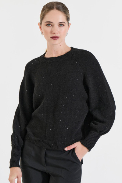 BILL COST ΓΥΝΑΙΚΕΙΑ ΜΠΛΟΥΖΑ  ΣΕ ΠΛΕΞΗ ΜΟΝΟΧΡΩΜΟ ΜΕ ΠΑΓΙΕΤΑ ΜΑΥΡΟ 20-131360-0